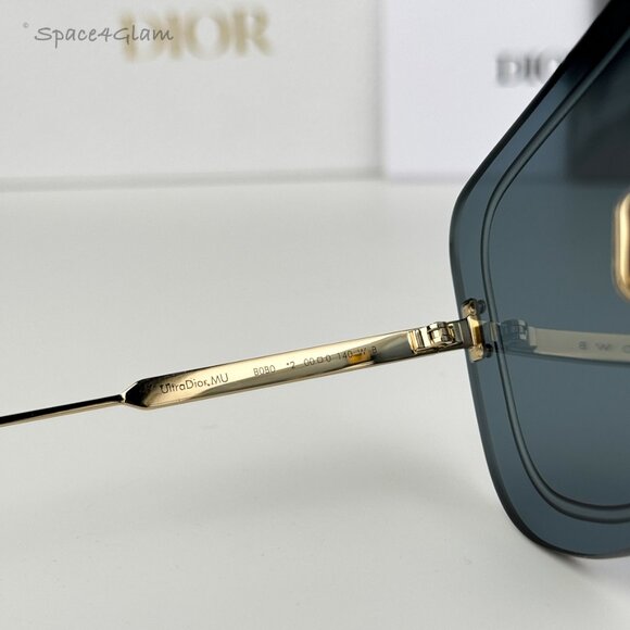 BRAND NEW Dior ULTRADIOR MU B0B0 Gold Blue Unisex Mask Sunglasses - Picture 5 of 12